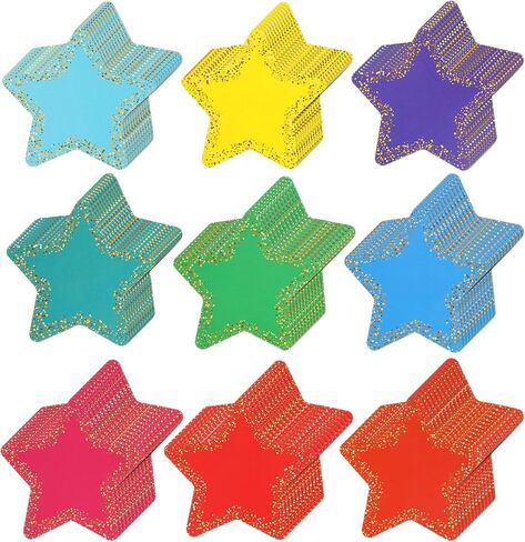 108PCS Confetti Star Cutouts for Classroom,Star Cutouts Paper,3.5 Inch Small Bulletin Board Paper Star Decor Assorted Color Paper Star Stickers for DIY Craft Office Projects Party Supplies in Saudi Arabia