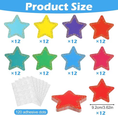 108PCS Confetti Star Cutouts for Classroom,Star Cutouts Paper,3.5 Inch Small Bulletin Board Paper Star Decor Assorted Color Paper Star Stickers for DIY Craft Office Projects Party Supplies in Saudi Arabia