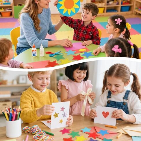 108PCS Confetti Star Cutouts for Classroom,Star Cutouts Paper,3.5 Inch Small Bulletin Board Paper Star Decor Assorted Color Paper Star Stickers for DIY Craft Office Projects Party Supplies in Saudi Arabia