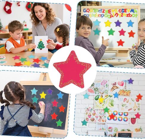 108PCS Confetti Star Cutouts for Classroom,Star Cutouts Paper,3.5 Inch Small Bulletin Board Paper Star Decor Assorted Color Paper Star Stickers for DIY Craft Office Projects Party Supplies in Saudi Arabia