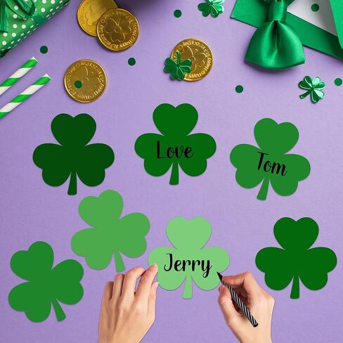 Lucleag 100PCS St. Patrick’s Day Shamrock Cutouts for Bulletin Board Decoration, 5 Color Shamrock Paper Cutout Clover Cut-Outs for St. Patricks Day Craft Irish Classroom Party Decor, 4 in in Saudi Arabia