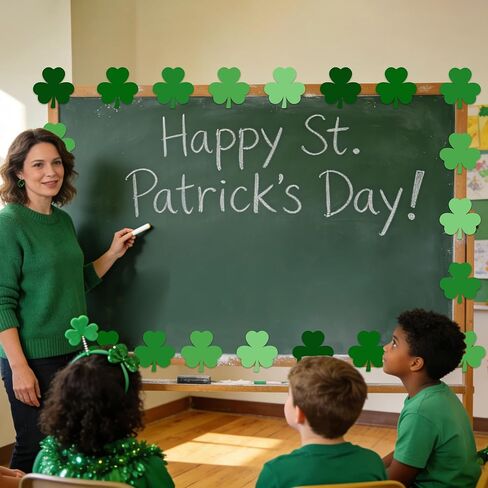 Lucleag 100PCS St. Patrick’s Day Shamrock Cutouts for Bulletin Board Decoration, 5 Color Shamrock Paper Cutout Clover Cut-Outs for St. Patricks Day Craft Irish Classroom Party Decor, 4 in in Saudi Arabia