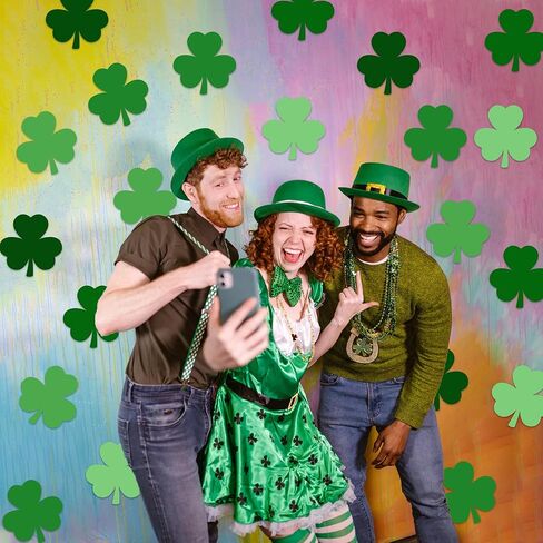 Lucleag 100PCS St. Patrick’s Day Shamrock Cutouts for Bulletin Board Decoration, 5 Color Shamrock Paper Cutout Clover Cut-Outs for St. Patricks Day Craft Irish Classroom Party Decor, 4 in in Saudi Arabia