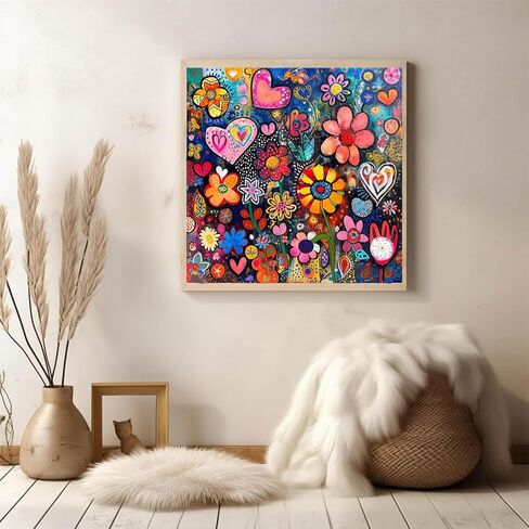 KTHOFCY 5D DIY Colorful Flowers Diamond Painting Kits for Adults, Floral Flower Full Drill Crystal Rhinestone Paintings Pictures Arts Wall Decor Painting Dots Kits 11.8X11.8inch in Saudi Arabia