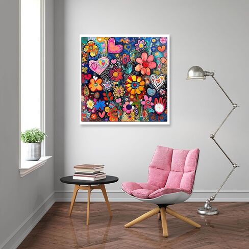 KTHOFCY 5D DIY Colorful Flowers Diamond Painting Kits for Adults, Floral Flower Full Drill Crystal Rhinestone Paintings Pictures Arts Wall Decor Painting Dots Kits 11.8X11.8inch in Saudi Arabia