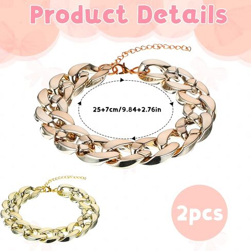 Larrel 2 Pcs Cat Chain Collar, Adjustable Lightweight PET Chain for Cat Exquisite Pet Stylish Decorative Accessory for Small Cats Dogs(Gold, Rose Gold) in Kuwait