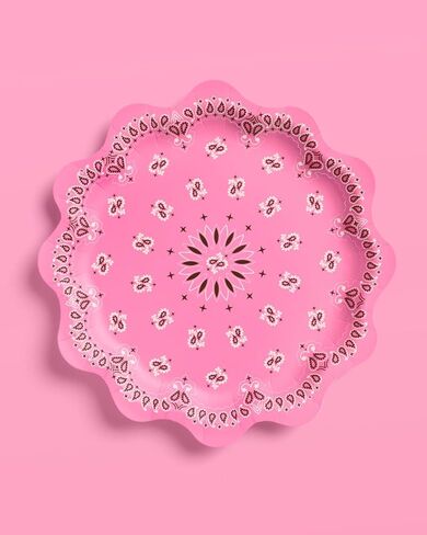 xo, Fetti Cowgirl Plates - 24 Paper Plates | Western Party, Cowgirl Theme, Bandana Birthday, Rodeo Bachelorette, Cowboy Decor, Pink, Gold Foil, Glam in Saudi Arabia