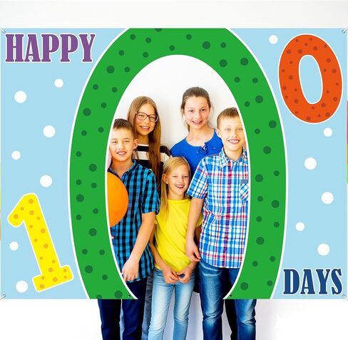 Happy 100 Days Backdrop Photo Prop 100th Day of School Door Banner Decorations Happy 100 Days School Photography Background for Kids Kindergarten Preschool Classroom 100th Day Party Supplies Favors in Saudi Arabia