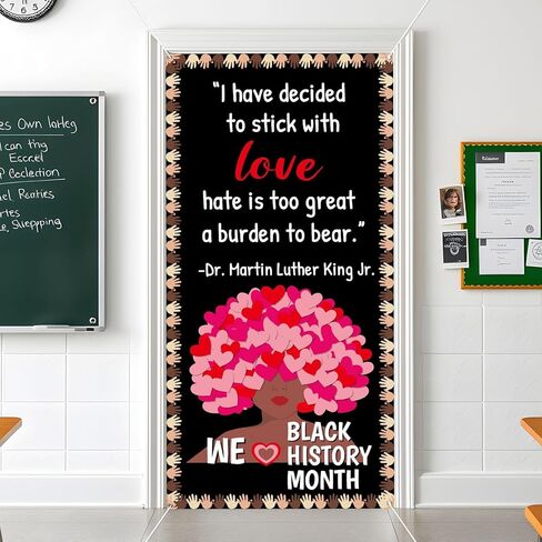Black History Month Door Cover Decorations Valentines Day Hanging Porch Sign Decided to Stick with Love Black History Backdrop Banner February Door Banner for Valentines Classroom Party Wall Decor in Saudi Arabia