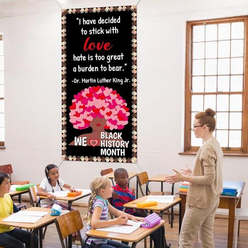 Black History Month Door Cover Decorations Valentines Day Hanging Porch Sign Decided to Stick with Love Black History Backdrop Banner February Door Banner for Valentines Classroom Party Wall Decor in Saudi Arabia