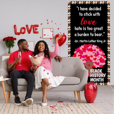 Black History Month Door Cover Decorations Valentines Day Hanging Porch Sign Decided to Stick with Love Black History Backdrop Banner February Door Banner for Valentines Classroom Party Wall Decor in Saudi Arabia