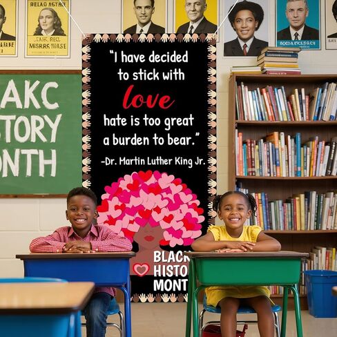 Black History Month Door Cover Decorations Valentines Day Hanging Porch Sign Decided to Stick with Love Black History Backdrop Banner February Door Banner for Valentines Classroom Party Wall Decor in Saudi Arabia