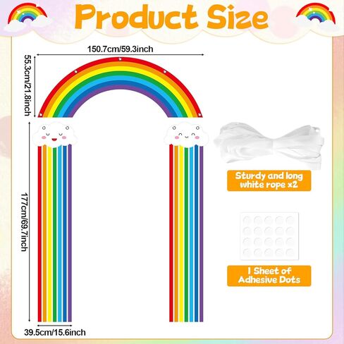 3 Pcs Rainbow Birthday Party Porch Banner Rainbow Cloud Door Hanging Decoration Colorful Party Hanging Banner Porch Signs Backdrop for Home Classroom Door Baby Shower Photo Booth Props Wall Decor in Saudi Arabia