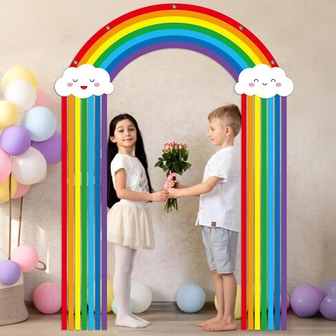 3 Pcs Rainbow Birthday Party Porch Banner Rainbow Cloud Door Hanging Decoration Colorful Party Hanging Banner Porch Signs Backdrop for Home Classroom Door Baby Shower Photo Booth Props Wall Decor in Saudi Arabia