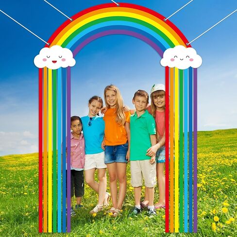 3 Pcs Rainbow Birthday Party Porch Banner Rainbow Cloud Door Hanging Decoration Colorful Party Hanging Banner Porch Signs Backdrop for Home Classroom Door Baby Shower Photo Booth Props Wall Decor in Saudi Arabia