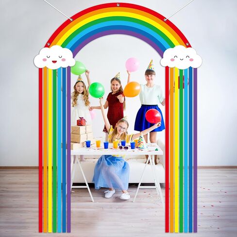 3 Pcs Rainbow Birthday Party Porch Banner Rainbow Cloud Door Hanging Decoration Colorful Party Hanging Banner Porch Signs Backdrop for Home Classroom Door Baby Shower Photo Booth Props Wall Decor in Saudi Arabia