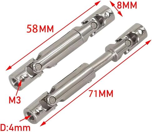 Universal RC Drive Shaft 58mm-71mm Compatible with MN Model MN90 MN91 MN45 MN99 MN96 MN99S 1/12 1/24 RC Crawler Car Upgrade Parts in Saudi Arabia
