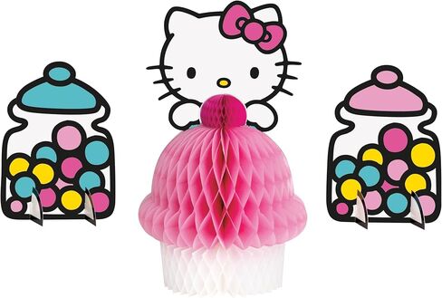 Sanrio Hello Kitty Honeycomb Centerpiece - 6.25" x 10.25" (1 Pc.) - Tissue Honeycomb with Character Topper; Pop-Up Table Décor - Perfect for Birthdays, Dessert Tables & Photo Spots in Saudi Arabia