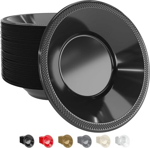 أوعية بلاستيكية ذهبية سعة 12 أونصة، أوعية يمكن التخلص منها لشوربة الطعام الساخن، 50 قطعة - للحساء والسلطة والحبوب والحلويات ومستلزمات الحفلات in Kuwait