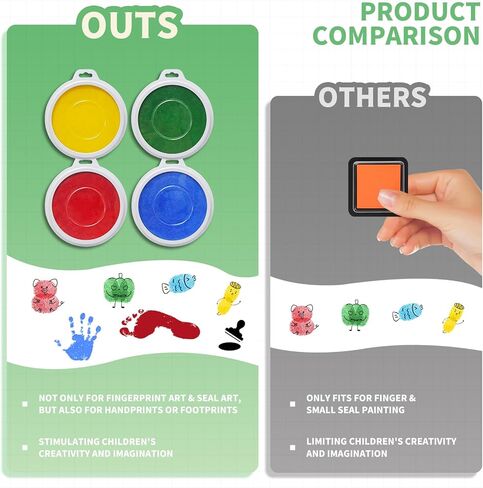 وسادات طوابع مقاس 7 بوصات للأطفال، وسادات طوابع بأربعة ألوان للفصول الدراسية، وسادات طوابع قابلة للغسل للأطفال، وسادة حبر كبيرة قابلة للغسل، وسادة طوابع قوس قزح لفن بصمة اليد وبصمة القدم، وسجل القصاصات، والنسيج الخشبي، والورق in Kuwait