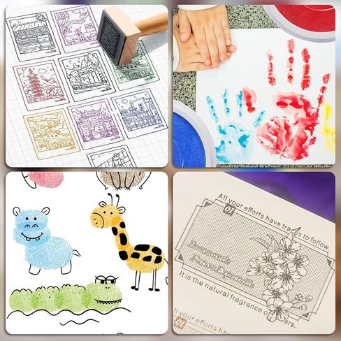 وسادات طوابع مقاس 7 بوصات للأطفال، وسادات طوابع بأربعة ألوان للفصول الدراسية، وسادات طوابع قابلة للغسل للأطفال، وسادة حبر كبيرة قابلة للغسل، وسادة طوابع قوس قزح لفن بصمة اليد وبصمة القدم، وسجل القصاصات، والنسيج الخشبي، والورق in Kuwait