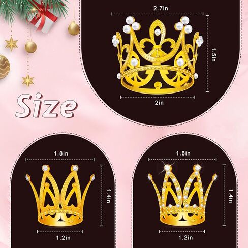 15Pcs Mini Crowns for Flower Bouquets, Mini Crown Cake Topper, Small Crystal Pearl Cupcake Toppers for Flower Arrangements Cupcake Baby Shower Birthday Party Wedding Decor in Saudi Arabia
