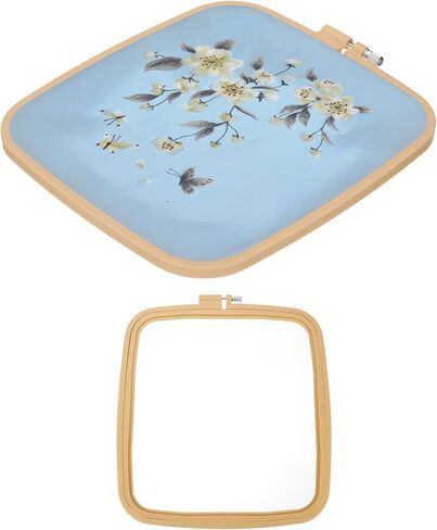 PATIKIL 9.8" x 11" Square Embroidery Hoops, Adjustable Cross Stitch Hoops Ring ABS Plastic Embroidery Frame Punch Needle Hoop for Sewing, Needlework, DIY Craft, Beige in Saudi Arabia