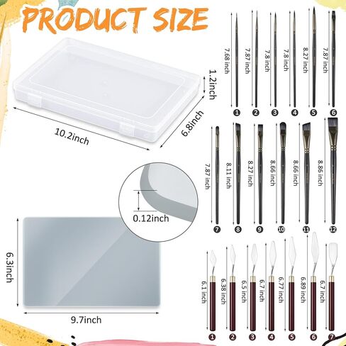 Nuanchu 22 Pcs Painting Starter Kit for Beginners, Tempered Glass Paint Palette, Stay Wet Palette Box with Lid, Brushes, Knives, Sponge, All-in-one Art Set Gift for Beginners, Artists & Painters in Saudi Arabia