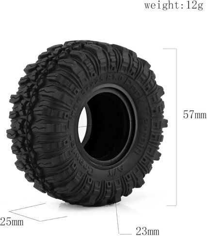 إطارات LAEFINA 57 مم RC مقاس 1.0 بوصة بديلة لإطارات مطاطية 1/18 TRX4M 1/24 RC Crawler Car SCX24 FMS FCX24 أجزاء (A) in Kuwait