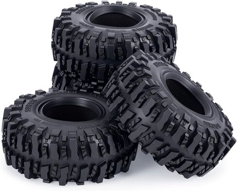 1.0 Tires 55mm Tall 1.0'' Mud Slingers Super Soft Sticky Tyre for RC Crawler SCX24 FCX24 TRX4M AX24 1/18 1/24 Upgrades (1.0 Mud Slingers Tires 55mm Tall) in Saudi Arabia