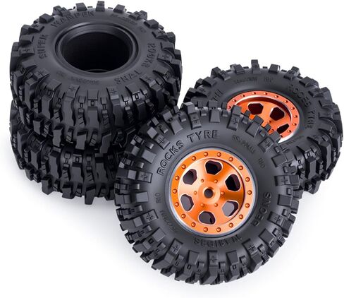 1.0 Tires 55mm Tall 1.0'' Mud Slingers Super Soft Sticky Tyre for RC Crawler SCX24 FCX24 TRX4M AX24 1/18 1/24 Upgrades (1.0 Mud Slingers Tires 55mm Tall) in Saudi Arabia