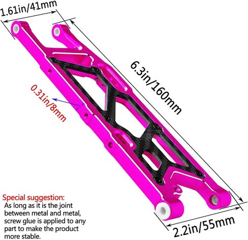 RC Carbon Fiber Rear Swing Arm Upgrade Parts for 1/8 Kraton 6S BLX,Outcast 6S BLX,Notorious 6S BLX,Talion 6S BLX, Rear Suspension Arms Hops up,Pink(2PCS) in Saudi Arabia