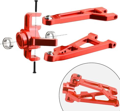 Front Upper Suspension Arm 16210 and Lower Arm 16220 and Steering Block 16230 and Replacement Spare Parts for H16BM H16GT H16DR JC16EP H16R H16E 16208 16209 16210 1/16 Scale RC Car Trucks in Saudi Arabia