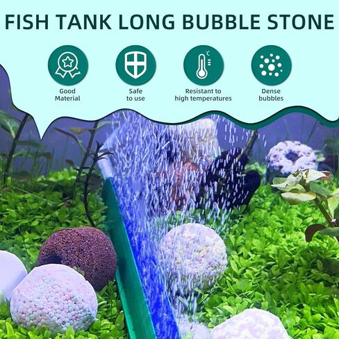 Saim Aquarium Air Stone Bar Bubbler, 2 Pack Bubbler Stone with Plastic Base, 9.8ft Airline Tubing with 3 Piece Suction Cup for Fish Tank, Air Stone Bar (11.8 Inch) in Saudi Arabia
