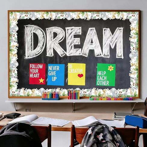 Runtoo 65 Feet Bulletin Board Borders Safari Animals Die-Cut Rolled Jungle Border Decorations Scalloped Trim for Teacher Classroom Back to School Supplies Wall Desk Window Door Decor in Saudi Arabia