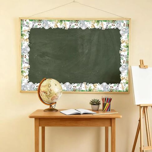 Runtoo 65 Feet Bulletin Board Borders Safari Animals Die-Cut Rolled Jungle Border Decorations Scalloped Trim for Teacher Classroom Back to School Supplies Wall Desk Window Door Decor in Saudi Arabia