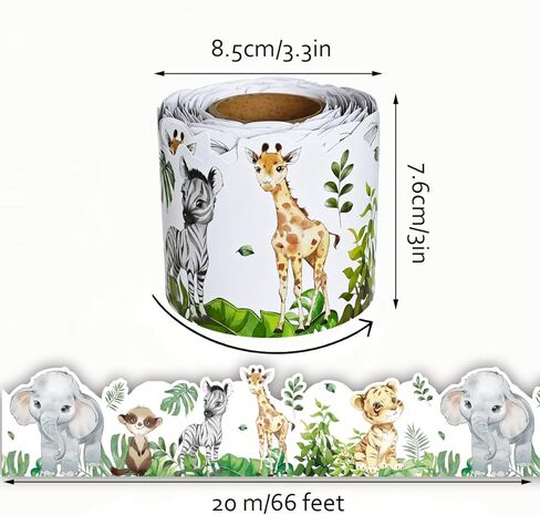 Runtoo 65 Feet Bulletin Board Borders Safari Animals Die-Cut Rolled Jungle Border Decorations Scalloped Trim for Teacher Classroom Back to School Supplies Wall Desk Window Door Decor in Saudi Arabia