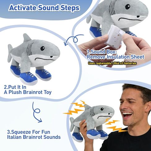 Plush with Sound - Italian Brainrot Toys, Tralalero Tralala Toy Steal A Brain Rot Soft Stuffed Meme Doll, Shark Plushies for Easter Basket Stuffers, Funny Birthday/Easter Gifts for Kids, Teens in Saudi Arabia
