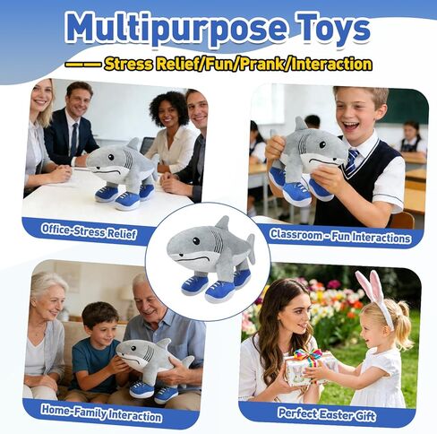 Plush with Sound - Italian Brainrot Toys, Tralalero Tralala Toy Steal A Brain Rot Soft Stuffed Meme Doll, Shark Plushies for Easter Basket Stuffers, Funny Birthday/Easter Gifts for Kids, Teens in Saudi Arabia