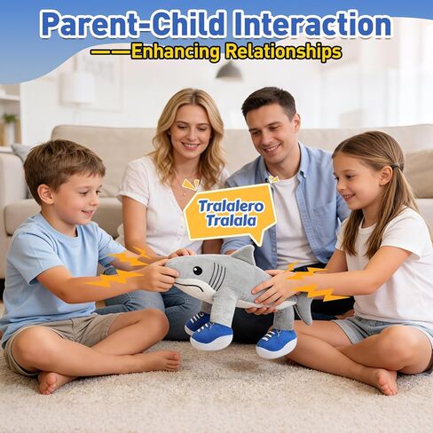 Plush with Sound - Italian Brainrot Toys, Tralalero Tralala Toy Steal A Brain Rot Soft Stuffed Meme Doll, Shark Plushies for Easter Basket Stuffers, Funny Birthday/Easter Gifts for Kids, Teens in Saudi Arabia
