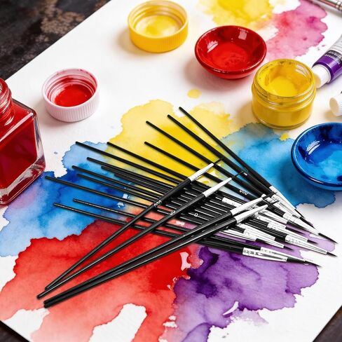 60 PCS Fine Detail Paint Brushes Set, #0#00#000 Small Paint Brushes for Miniatures, Acrylics & Watercolor, Ultra Thin Paint Brush for Model Crafts, Touch up & Paint by Numbers in Saudi Arabia