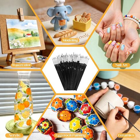 60 PCS Fine Detail Paint Brushes Set, #0#00#000 Small Paint Brushes for Miniatures, Acrylics & Watercolor, Ultra Thin Paint Brush for Model Crafts, Touch up & Paint by Numbers in Saudi Arabia