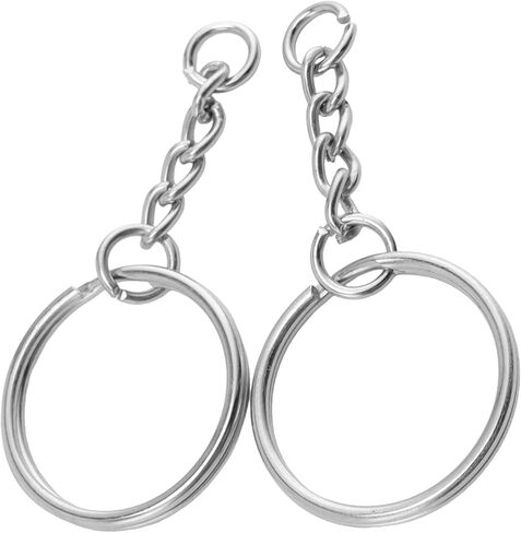 JEUIHAU 400 PCS Split Key Rings with Chains,1 Inch (25mm) Silver Keychain Ring with Open Jump Rings in Saudi Arabia