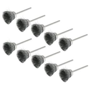 LDEXIN 20Pcs Brass Wire Wheels T-Shape Wire Wheel Brushes with 3/32" (2.35mm) Shank for Rotary Tool, Polish Cleaning Tool, 1 Inch Dia.