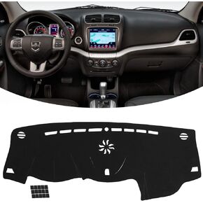 KEYOOG Dashboard Cover Dash Mat Fit for Do-dge Journey 2020-2011 (Without HUD Models),Car Dash Board Mat Anti-Glare Carpet,Non-Slip Pad Sunshield Protector (Black)
