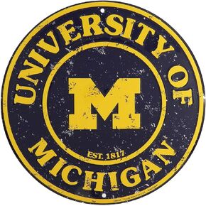 University of Michigan Wolverines 12" Metal Tin Sign from Redeye Laserworks