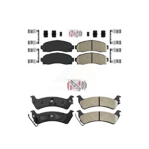 AmeriBRAKES Front Ceramic Rear Semi-Metallic Disc Brake Pads Kit For Ford Explorer Sport Trac KNF-101697