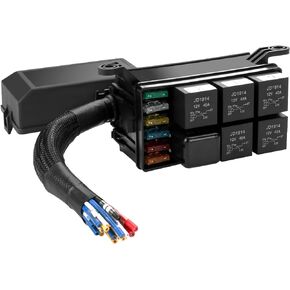 Youngfly 12V Automotive Fuse and Relay Box, Marine Universal Fuse Distribution Block Panel and Relay Kit for Auto Cars Boat Trucks.