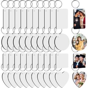 Bucherry 216 قطعة سلسلة مفاتيح التسامي مزدوجة الجوانب نقل الحرارة DIY MDF سلاسل مفاتيح فارغة فارغة سلاسل مفاتيح التسامي السائبة ليوم التخرج في عيد الميلاد