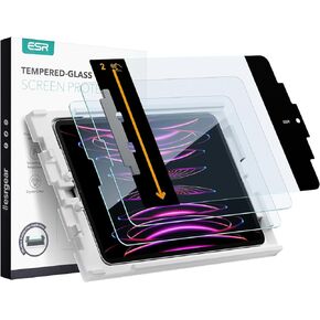 ESR 2 Pack Screen Protector for iPad Pro 12.9 (2022/2021/2020/2018) Screen Protector, Tempered Glass Film with Easy Application Tray, Scratch Resistant, HD Clarity
